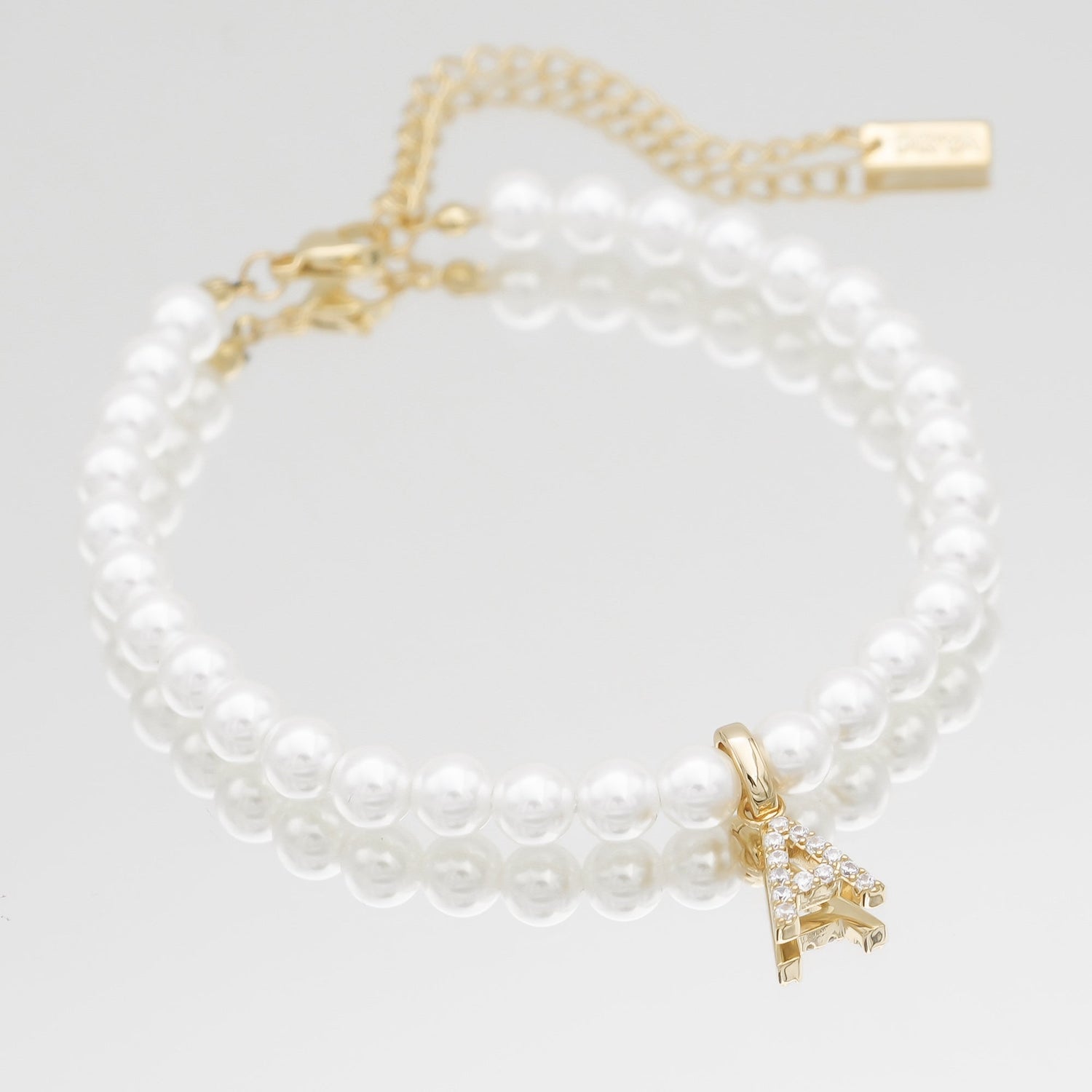 Pave Pearl Initial Anklet